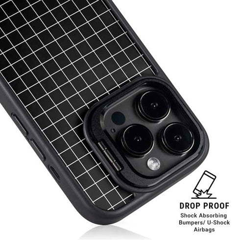 Black Grid iPhone 16 Pro Kickstand Case