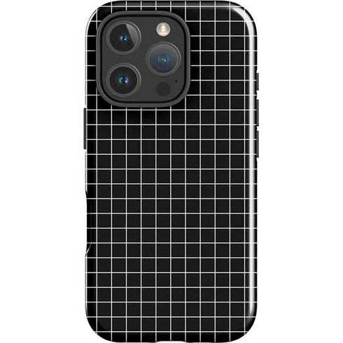 Black Grid iPhone 16 Pro Max Impact Case