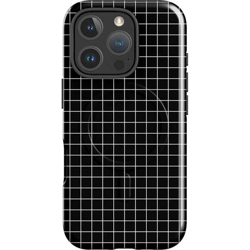 Black Grid iPhone 16 Pro Max Magsafe Impact Case