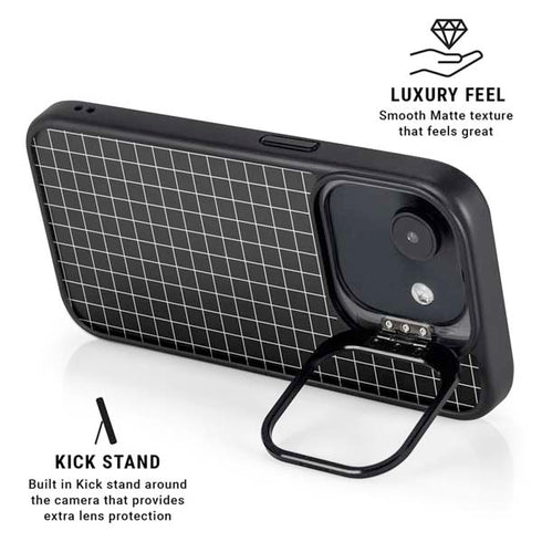 Black Grid iPhone 16e Kickstand Case