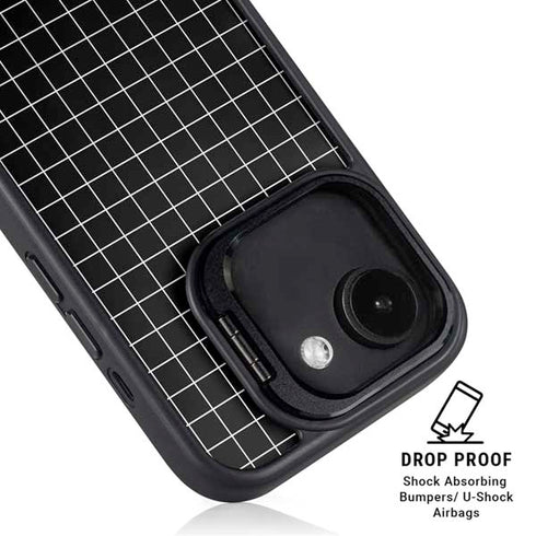 Black Grid iPhone 16e Kickstand Case