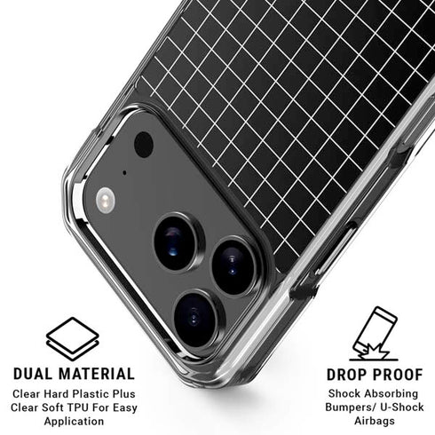 Black Grid iPhone 18 Pro Clear Case