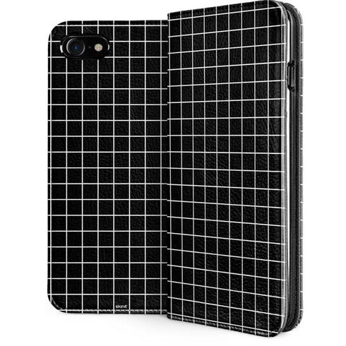 Black Grid iPhone SE (2nd & 3rd Gen) Folio Case