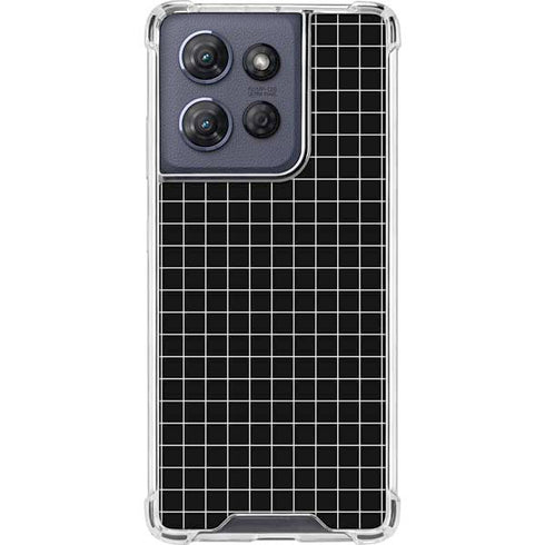Black Grid Moto G 5G (2025) Clear Case