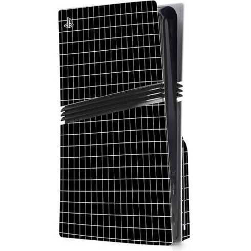 Black Grid PS5 Pro Disk Console Skin