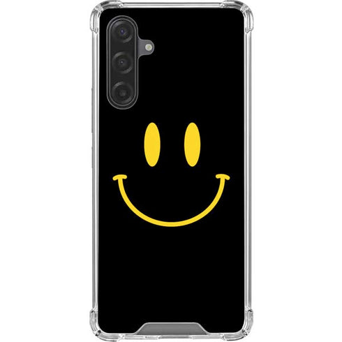 Black Happy Face Galaxy A17 Clear Case