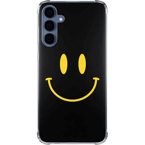 Black Happy Face Galaxy A35 5G Clear Case