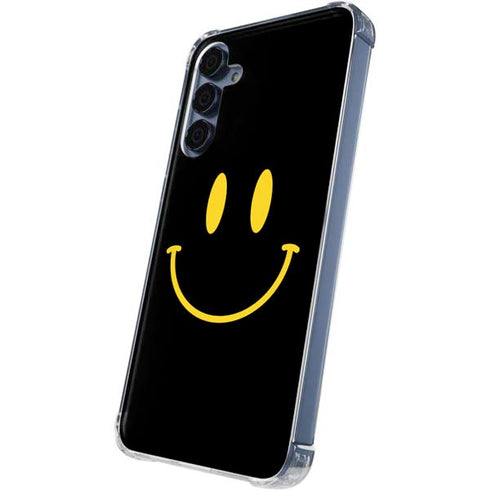 Black Happy Face Galaxy A55 5G Clear Case