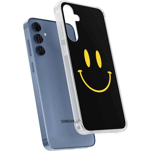Black Happy Face Galaxy A55 5G Clear Case