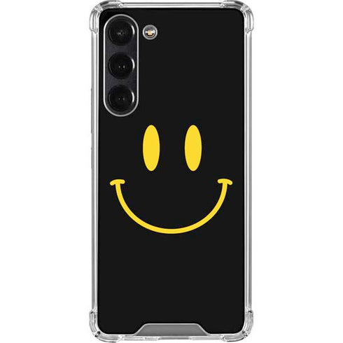 Black Happy Face Galaxy S24 FE Clear Case