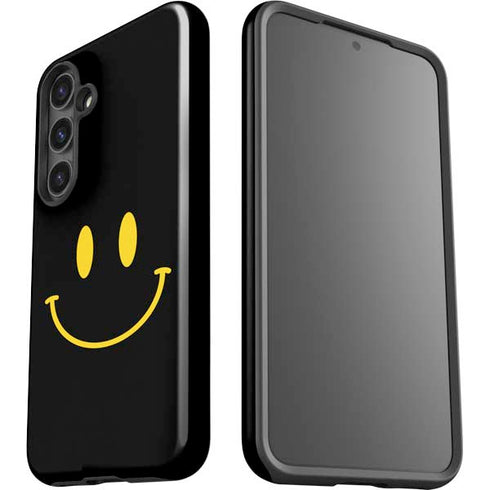 Black Happy Face Galaxy S25 Plus Impact Case