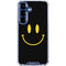 Black Happy Face Galaxy S25 Plus Clear Case