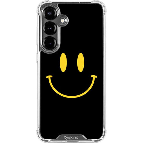 Black Happy Face Galaxy S26 Clear Case