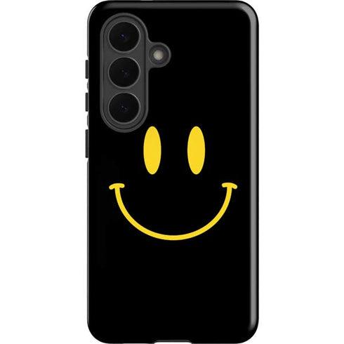 Black Happy Face Galaxy S26 Impact Case