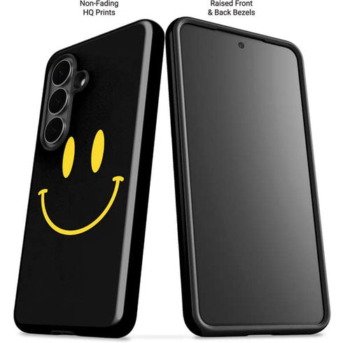 Black Happy Face Galaxy S26 Impact Case