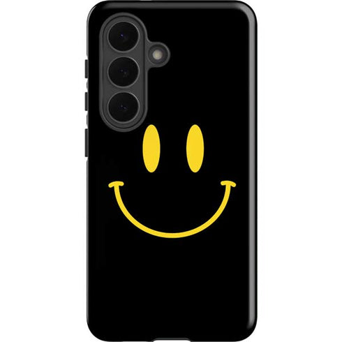 Black Happy Face Galaxy S26 Plus Impact Case