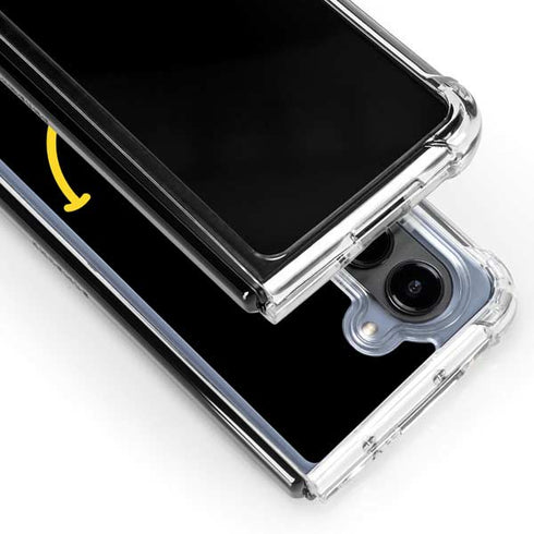 Black Happy Face Galaxy Z Fold5 5G Clear Case