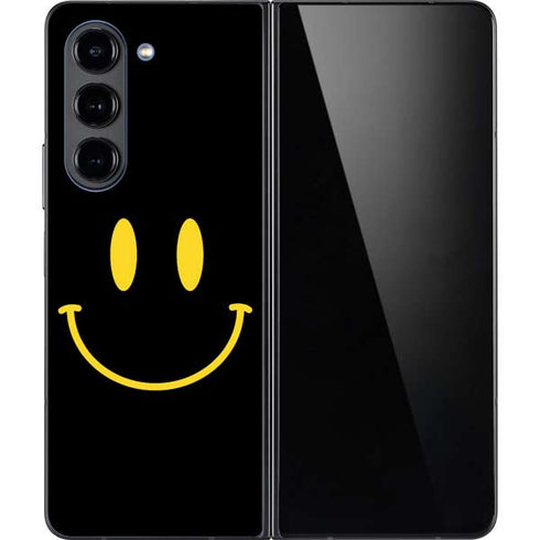 Black Happy Face Galaxy Z Fold5 5G Skin