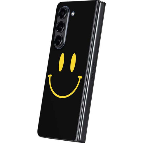 Black Happy Face Galaxy Z Fold5 5G Skin