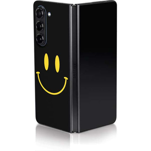 Black Happy Face Galaxy Z Fold5 5G Skin