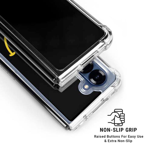 Black Happy Face Galaxy Z Fold6 Clear Case