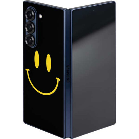 Black Happy Face Galaxy Z Fold6 Skin