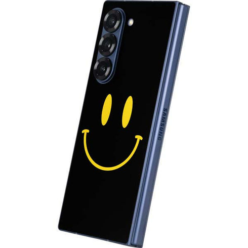Black Happy Face Galaxy Z Fold6 Skin