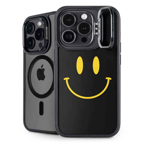 Black Happy Face iPhone 13 Pro Kickstand Case