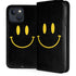 Black Happy Face iPhone 15 Plus Folio Case