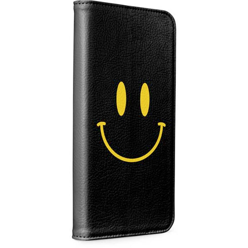 Black Happy Face iPhone 15 Plus Folio Case