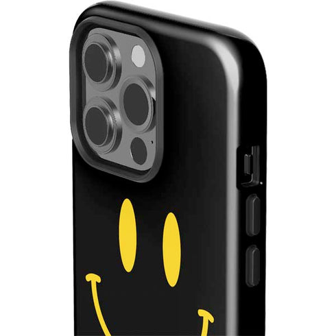 Black Happy Face iPhone 15 Pro Impact Case