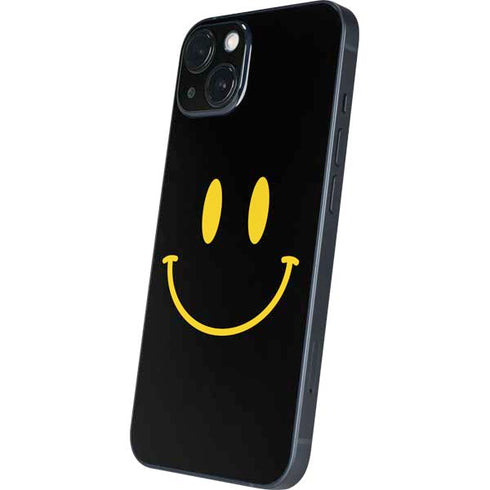 Black Happy Face iPhone 15 Skin