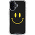 Black Happy Face iPhone 16 Clear Case