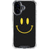 Black Happy Face iPhone 16 Plus Clear Case
