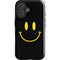 Black Happy Face iPhone 16 Plus Impact Case