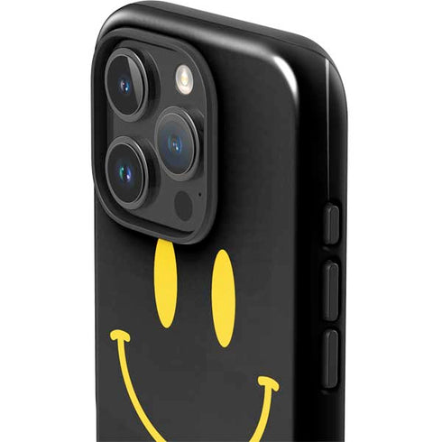 Black Happy Face iPhone 16 Pro Max Impact Case