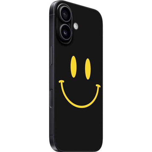 Black Happy Face iPhone 16 Skin
