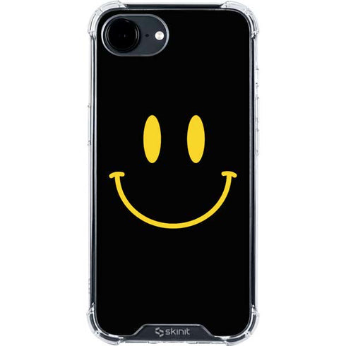 Black Happy Face iPhone 16e Clear Case