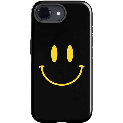 Black Happy Face iPhone 16e Impact Case
