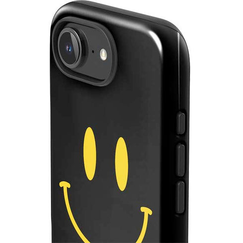 Black Happy Face iPhone 16e Impact Case