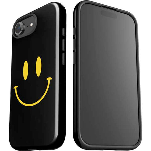 Black Happy Face iPhone 16e Impact Case