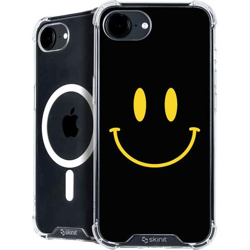 Black Happy Face iPhone 16e MagSafe Case