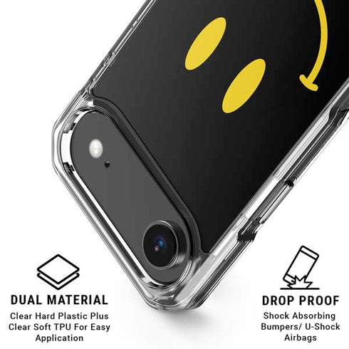 Black Happy Face iPhone 17 Air Clear Case