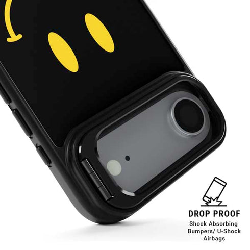 Black Happy Face iPhone 17 Air Kickstand Case