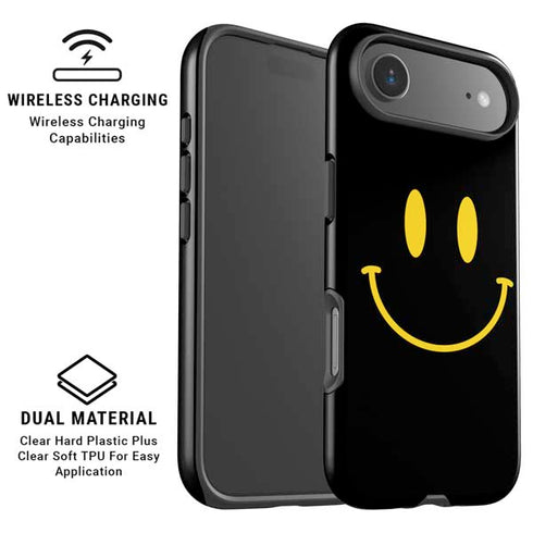 Black Happy Face iPhone 17 Air Magsafe Impact Case