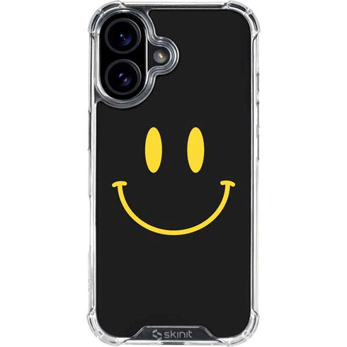 Black Happy Face iPhone 17 Clear Case