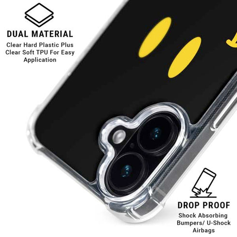 Black Happy Face iPhone 17 Clear Case