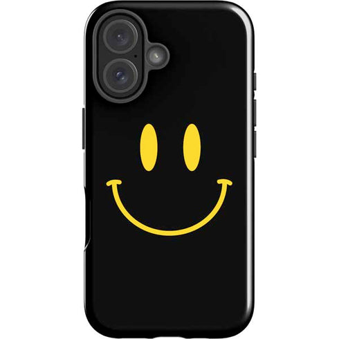 Black Happy Face iPhone 17 Impact Case