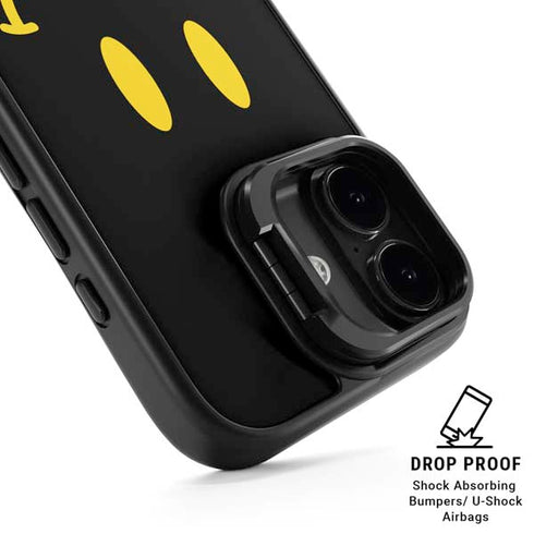 Black Happy Face iPhone 17 Kickstand Case