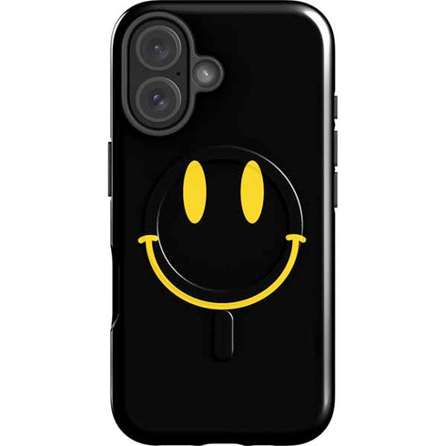 Black Happy Face iPhone 17 Magsafe Impact Case